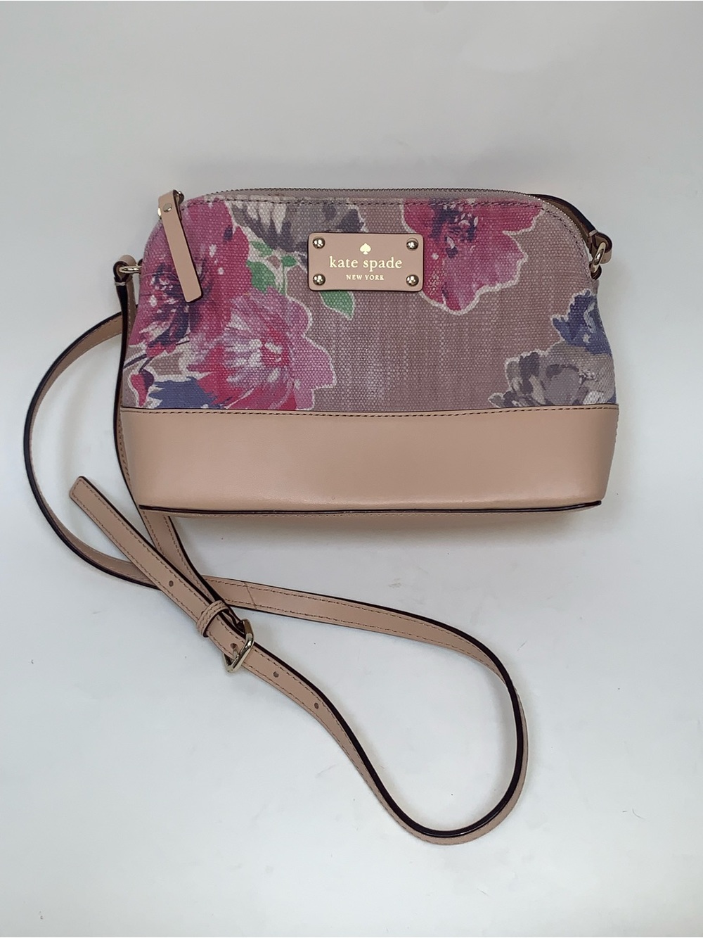 kate spade Wellesley Floral Hanna Crossbody Bag Purse Tan